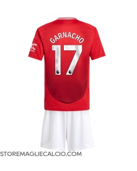 Manchester United Alejandro Garnacho #17 Maglia Gara Casa Repliche 2024-25 Bambino Maniche Corte